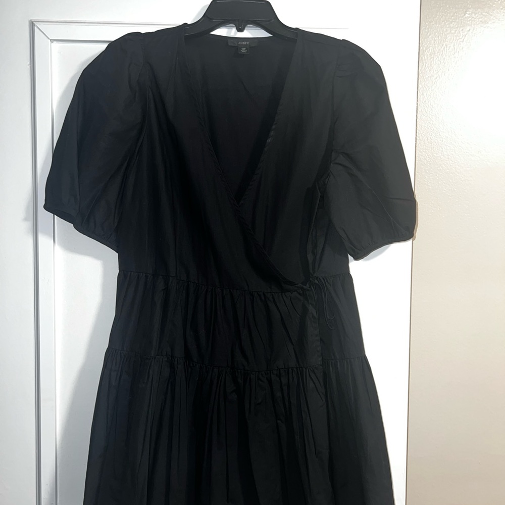 J Crew Puff sleeve black dress